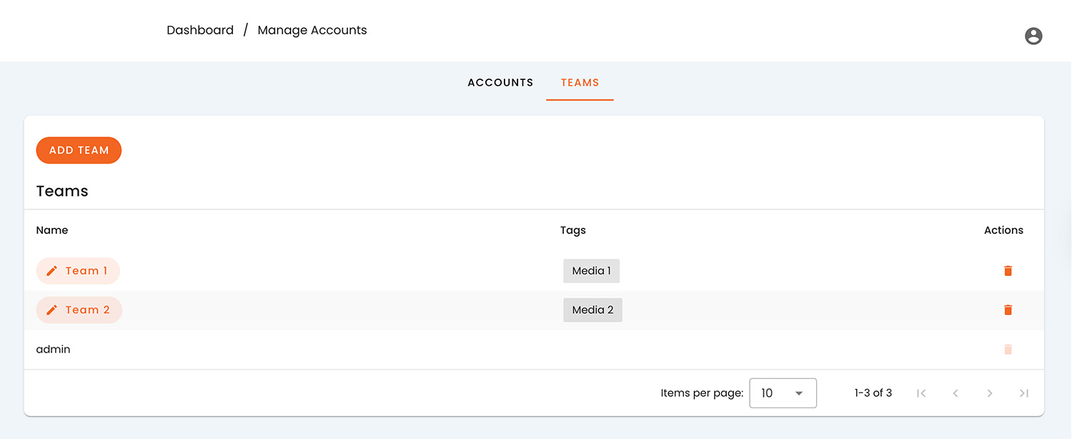 Proof of Play Dashbaord Teams