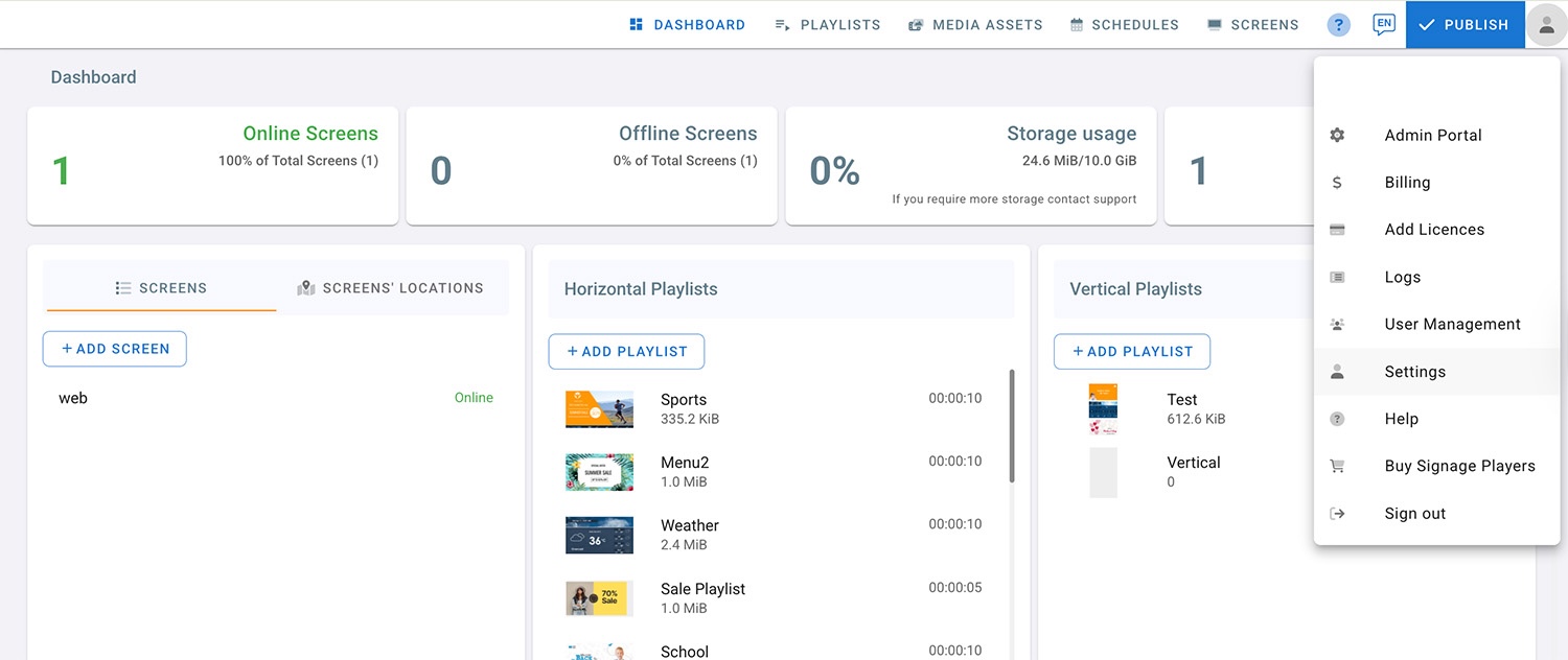 Proof of play Settings